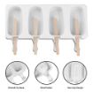 Picture of Silicone 4 Cavity Popsicle Mould with 100 Wooden Sticks  Cakesicle Moulds Silicon  Easy Ice Cream Bar Mould  Chocolate Candy Mould  Silicone Ice Pop Kulfi Mold