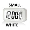 Picture of Small White Digital Clock Digital Alarm Clock Battery Operated Smart Table Alarm Clock   Desk Small Digital Alarm Clock Alarm Clock with Automatic Sensor