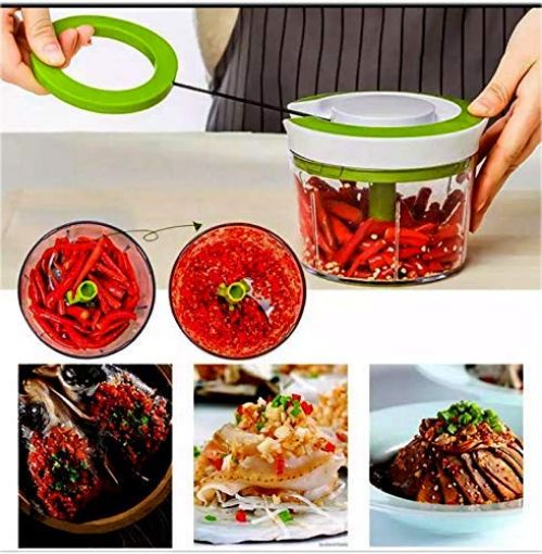 Picture of RING CHOPPER Vegetable Fruit Nut Onion Chopper Hand Slicer Shredder Salad Maker Vegetable Tools  Multipurpose Hand Meat Grinder Mixer Food Processor
