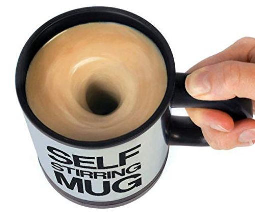 Picture of Automatic Self Stirring Mug coffee mug Automatic stainless coffee and tea Lassi mixture mug self stirring mug Camera Lens Shaped Coffee Mug tea mug for office travel picnic hand mixture blender printed mug car mug kettle blending mug