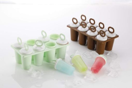 Picture of Plastic Ice Tray Candy Maker Kulfi Maker Popsicle Mould Set 8 PIS CANDY MPLD
