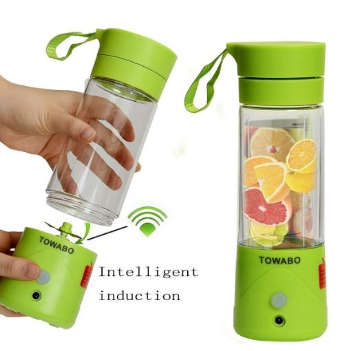 Picture of Portable Personal Electric 6 Blade 2 USB Rechargeable USB Juicer Blender Rechargeable Bottle with 6 Blades