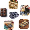 Picture of Carbon Steel Cup Cake Tray for 6 Muffins Bakeware  6 Slot Cup Cake Tray Baking in Microwave Oven Cavity Grid Mold Bakeware Pan Tray Mould Maker Mold Tray