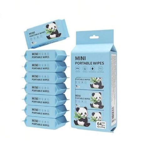 Picture of Mini Baby Wipes Disposable Portable Pocket Water Wipes Pocket Water Wipes  PANDA MINI BABY WIPES WIPES