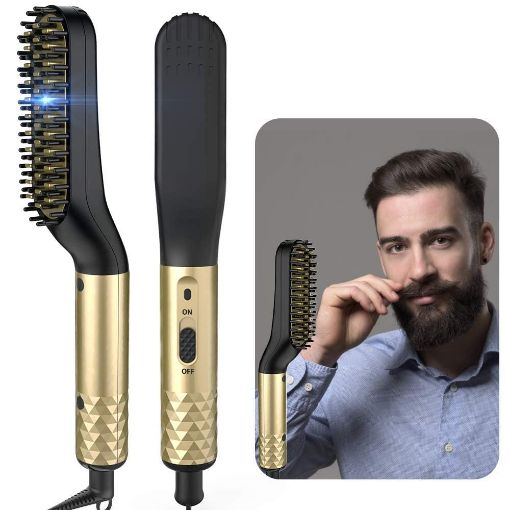 Picture of Electric Beard&Hair Straightener Curling Hair Styler Straightening Straightener Heat Brush