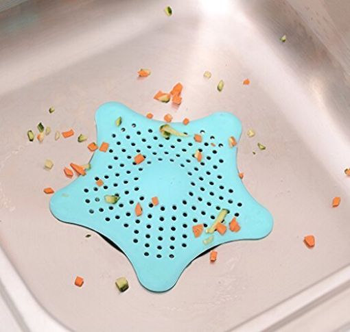 Picture of Silicon Sink Basin Strainer Stopper  Star Shaped Shower Drain Strainers Star Shaped Hair Catcher & Waste Catcher for Bathroom