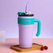 Picture of 800 ML Vacuum Cup Hot and Cold with Handle and Lid with Straw Coffee Travel Mug