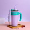 Picture of 800 ML Vacuum Cup Hot and Cold with Handle and Lid with Straw Coffee Travel Mug