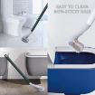 Picture of Silicone Flex Flexible Bristles Toilet Brush with Holder Stand   Silicone Toilet Cleaner Brush with Hooks Stand for Bathroom Cleaning Brush Western Toilet Brush with Long Handled Golf Toilet Brush