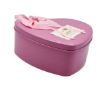 Picture of Heart Shaped Tin Box with Teddy Bear and Fabric Roses Valentine's Special Cute Big Heart Shaped box