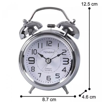 Picture of SILVER TWIN BELL ALARM CLOCK