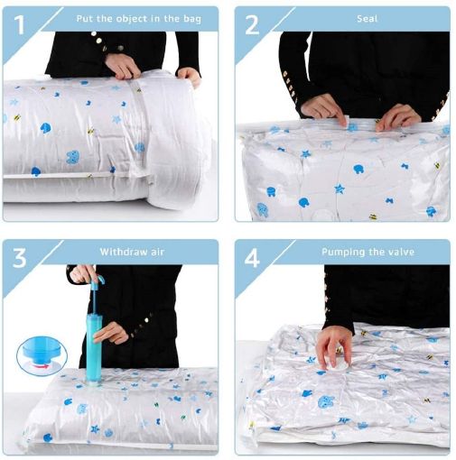 Picture of Vacuum Seal Storage Bags Reusable Vacuum Storage Space Saver Bags VACUUM BAG
