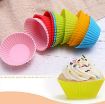 Picture of Reusable & Washable Silicone Baking Cup Set Non-Stick Art Mold Mini Cupcake Muffin Mould Baking Cups Basics Cake Decorating Frosting Icing