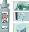 Picture of Kids Water Bottles With Straw Square Drinking Bottle KIDS SQUARE WATER BOTTLE Kawaii Water Bottle