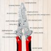 Picture of 12 in 1 Foldable Wire Strip 12 in 1 Foldable Wire Striper  Wire Stripper  Stainless Steel Multifunctional Foldable Electrical Wire Stripping Pliers