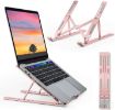 Picture of Plastic Laptop Stand Lightweight Portable Mini Laptop PC Tablet Holder Portable Laptop Stand Adjustable Support Base Foldable Adjustable Support table