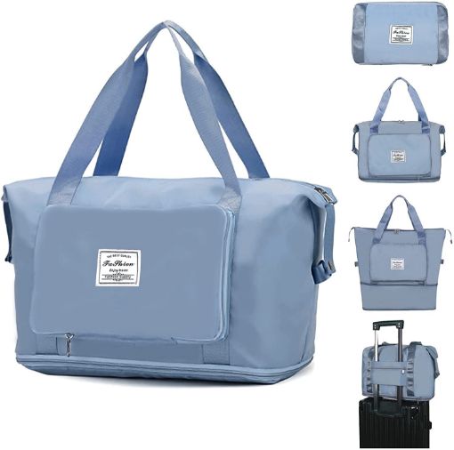 Picture of Large Capacity Folding Travel Bag Foldable Travel Duffel Bag Travel Lightweight Waterproof Oxford Fabric Duffel Bag for Sports