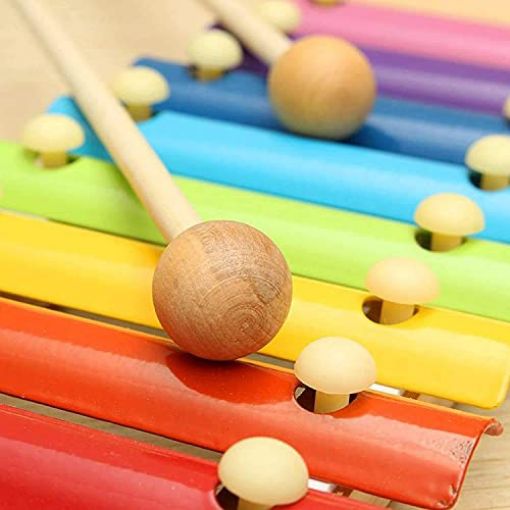 Picture of Xylophone Musical Toy with 8 Note Multicolour 3+ 1 Xylophone 2 Sticks Wooden Xylophone Musical Toy for Children with 8 Note Big Size Pack of 1 Xylophone for Kids Age 3+ 8 Notes Multi Colour Musical Toys 2 Sticks