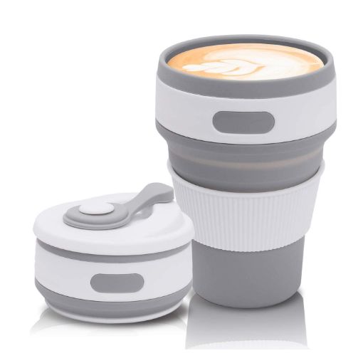 Picture of Foldable Cup with Lid Travel Mug Leak Proof Coffee Folded Cup Gift Mug