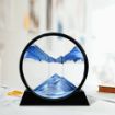 Picture of BLUE Mobile Hourglass Art 3D Natural Landscape Sand Painting Moving Sand Art Picture Decor Round Glass Frame Display Flowing Sand Relaxing