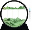 Picture of GREEN Mobile Hourglass Art 3D Natural Landscape Sand Painting Moving Sand Art Picture Decor Round Glass Frame Display Flowing Sand Relaxing