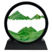 Picture of GREEN Mobile Hourglass Art 3D Natural Landscape Sand Painting Moving Sand Art Picture Decor Round Glass Frame Display Flowing Sand Relaxing