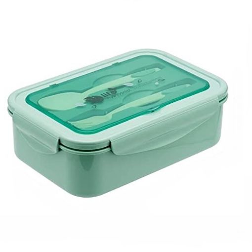 Picture of Lunch Box For Kids Childrens With Spoon & Fork Durable Perfect Size for On-the-Go Meal