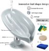 Picture of Soap Holder Leaf-Shape Self Draining Soap Dish Holder Not Punched Easy Clean Bar Soap Holder