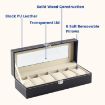 Picture of Genuine Leather Watch Storage Box  6 Slot Leather Watch Box Display Case Organizer Glass Jewelry Storage Watch Case