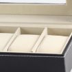 Picture of Genuine Leather Watch Storage Box  6 Slot Leather Watch Box Display Case Organizer Glass Jewelry Storage Watch Case