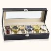 Picture of Genuine Leather Watch Storage Box  6 Slot Leather Watch Box Display Case Organizer Glass Jewelry Storage Watch Case