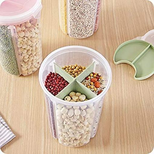 Picture of 4 in 1 food container   4 IN 1 FOOD CONTAINER4 in 1 Food Storage Container Air Tight Transparent Masala Dabba Container Plastic Storage Box jar and container