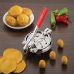 Picture of YELLOW PURI PRESS  Stainless Steel Puri Maker Press Machine Roti Chapati Presser  Papad/Khakhra/Poori Manual Hand Press Iron