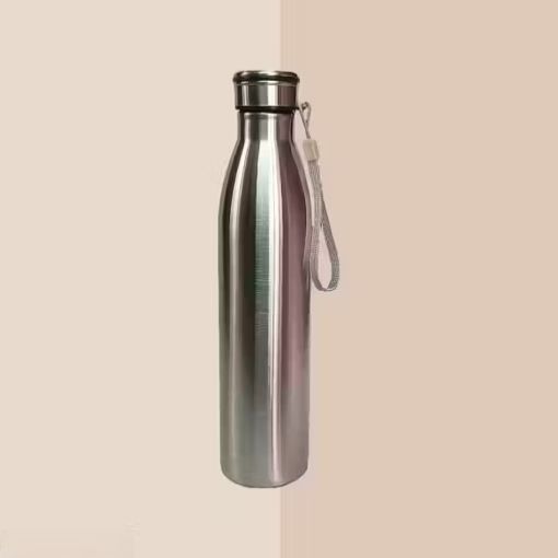 Picture of NEW STEEL WATER BOTTLE 1000ML  Stainless Steel Slim Light Weight Water Bottle With Loop 1000 Ml DORI BOTTLE WATER BOTTLE