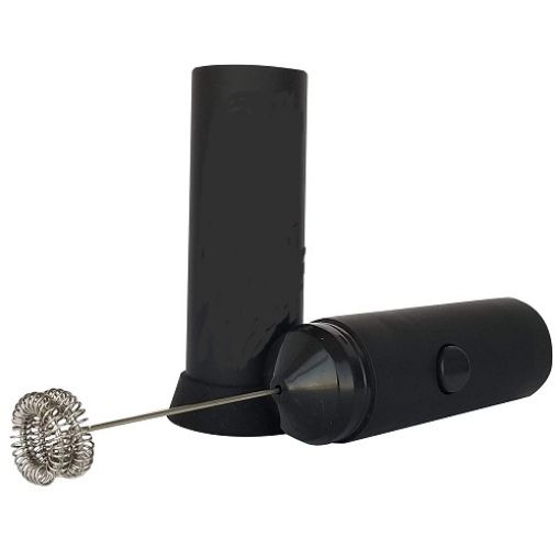 Picture of Milk Frother - Double Whisk Head, Handheld Battery Operated Electric Foam Maker MILK FEATHER WITH STAND