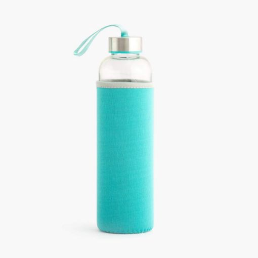 Picture of Glass Water Bottle with Portable Protective Bag Cover  Glass Multipurpose Water, Juice Bottle with Cover