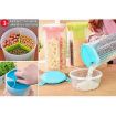 Picture of 3 IN 1 FOOD CONTAINER Food Container 3 in 1 Transparent Plastic Lock Food Storage Airtight Container Jar for Cereals Snacks Pulses 3 Section 1500 ml Grocery Fridge Container