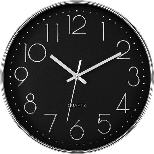 Picture of Silent Quartz Decorative Latest Wall Clock Non-Ticking Classic Clock Battery Operated Round Easy to Read