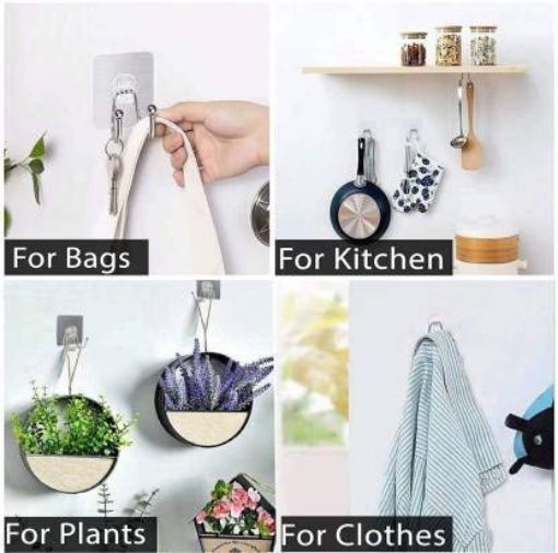 Picture of Self Adhesive Stainless Steel Hook Waterproof and Rustproof Wall Hooks for Hanging Heavy Duty HOOK