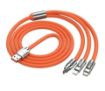 Picture of Orange 3 in 1 Charging Cable  3-In-1 Elastic Data Cable Usb 3 in 1 Charging Cable Charging Cable  3 in 1 Multiple USB Fast Charger Cord