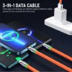 Picture of Orange 3 in 1 Charging Cable  3-In-1 Elastic Data Cable Usb 3 in 1 Charging Cable Charging Cable  3 in 1 Multiple USB Fast Charger Cord