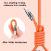 Picture of Orange 3 in 1 Charging Cable  3-In-1 Elastic Data Cable Usb 3 in 1 Charging Cable Charging Cable  3 in 1 Multiple USB Fast Charger Cord