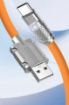 Picture of Orange 3 in 1 Charging Cable  3-In-1 Elastic Data Cable Usb 3 in 1 Charging Cable Charging Cable  3 in 1 Multiple USB Fast Charger Cord