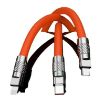 Picture of Orange 3 in 1 Charging Cable  3-In-1 Elastic Data Cable Usb 3 in 1 Charging Cable Charging Cable  3 in 1 Multiple USB Fast Charger Cord