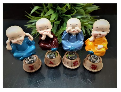 Picture of Spring Buddha 4 Pcs Spring Buddha Monk  laughing buddha lucky buddha
