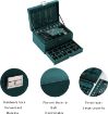 Picture of Jewellry Organizer Box DOUBLE LAYER JEWELLRY ORGANIZER BOX Double Layer Velvet Jewellry Organizer Box New Green 3-Layer Flannel Jewelry Organizer Box Necklaces Earrings Rings Display Holder Case