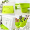 Picture of kitchen rack Plastic 2 Layer Large Kitchen Sink Dish Drainer Rack Cutlery Utensil  Fruits and Vegetables Drying Basket Stand with Tray