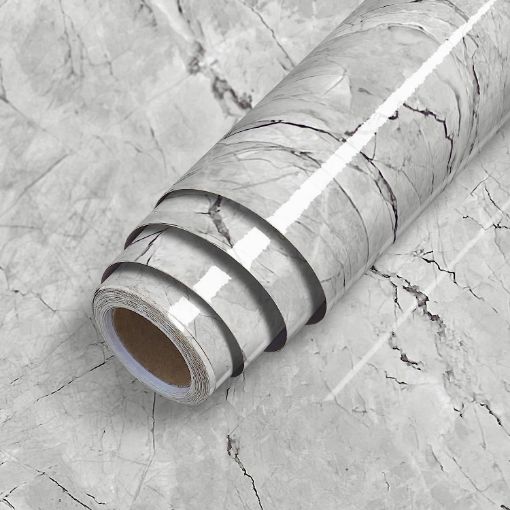 Picture of Grey marble Foil Grey Marble Wallpaper