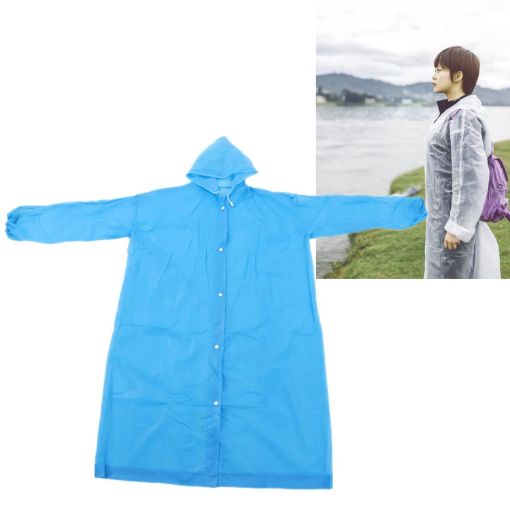 Picture of Raincoat Long Raincoat Rain Cap Rainwear Waterproof Reusable Rain Jacket