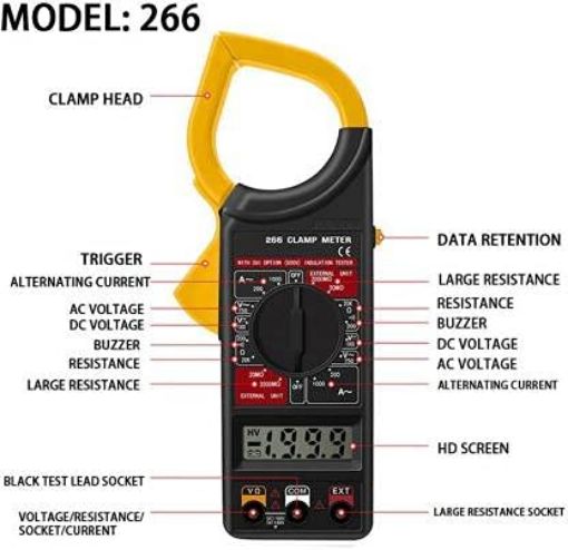 Picture of Digital Multi Meter Mastech Digital Ac Clamp Meter Multimeter M266  Digital Clamp Meter